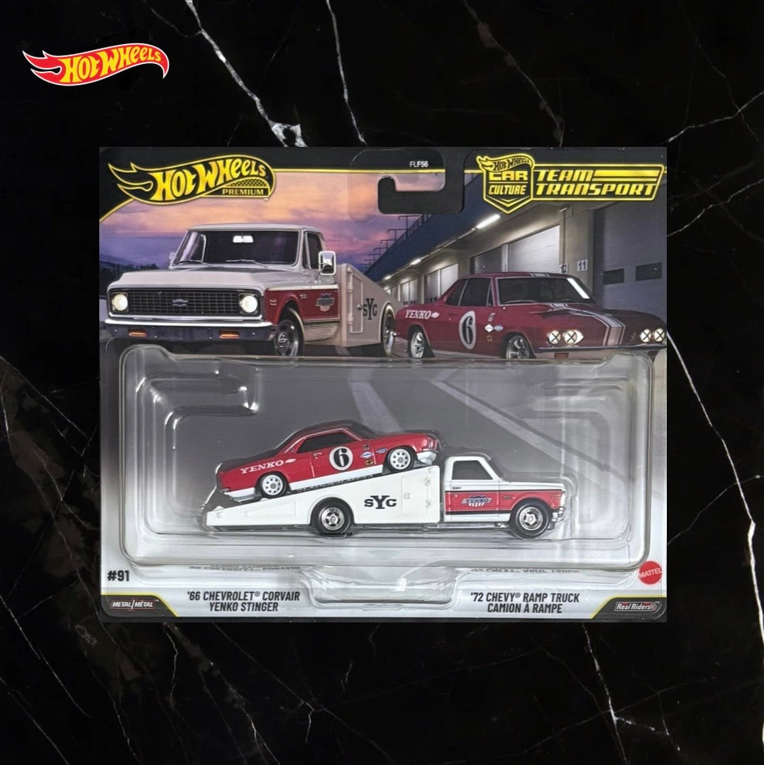 Hot Wheels Team Transport 66 Chevrolet Corvair Yenko Stinger / 72 Chevy Ramp Truck